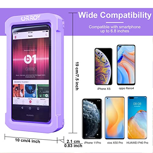 Image of URROY Shower Phone Holder Waterproof, 360 Rotation Shower Phone Case, Anti-Fog High Sensitivity Universal Cover Mount Stand for Bathroom Wall Mirror Bathtub Kitchen, Gift for Men Women