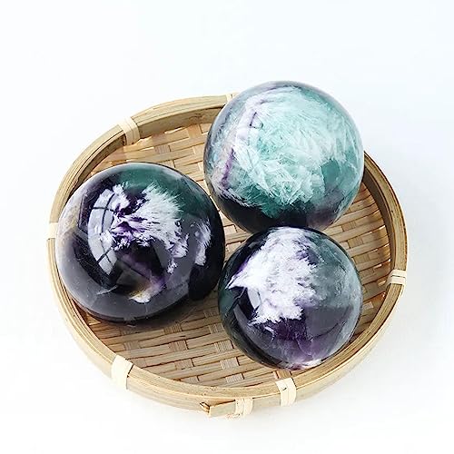 Esfera de fluorita arcoíris de 5 cm con soporte para decoración 8