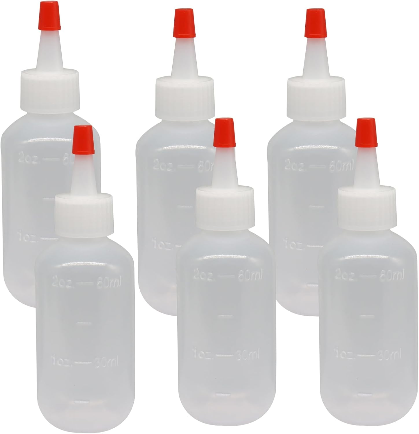 6Pcs 2Oz Squeeze Bottles, 60Ml Plastic Condiment Bottles