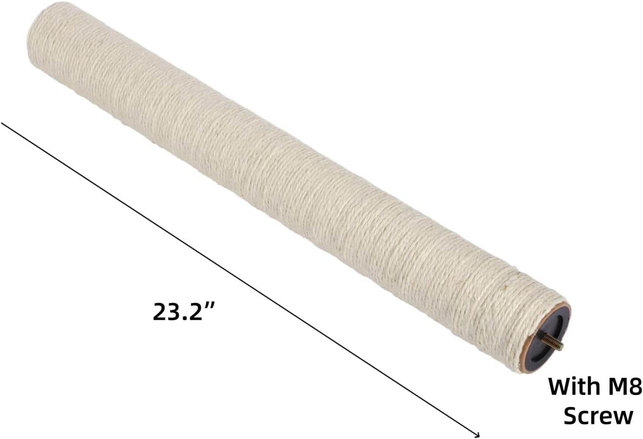 SHENGOCASE Cat Tree Tower Replacement Post with Built in M8 Screw, 23.2 Inch Length, 3 inch Diameter, 2-Pack