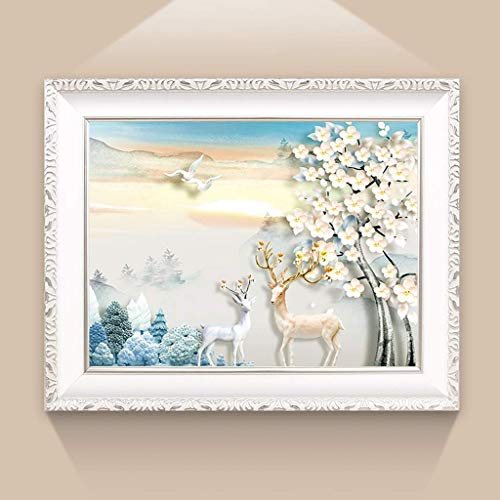 Peinture décorative boîte de compteur 60x50cm avec statues d'élan B - 4