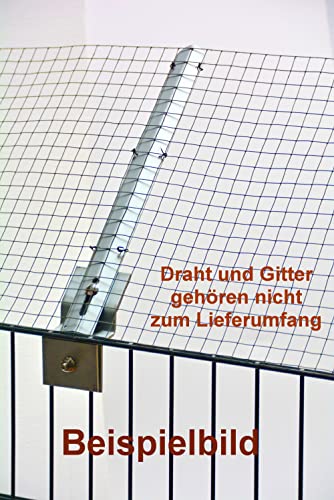 Übersteigschutz Abwinklung-Katzenstopp zum Doppelstabmattenzaun Gittermattenzaun - Befestigung für Stacheldraht