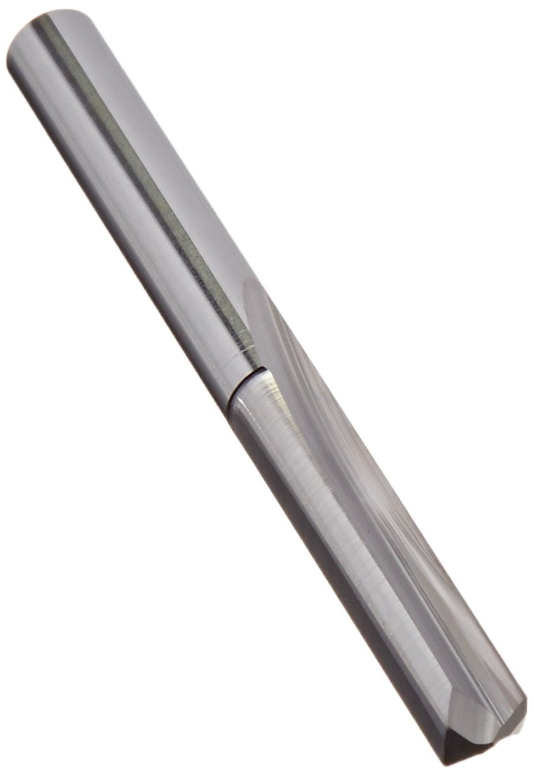 Kodiak Cutting Tools KCT140314 USA Made Solid Carbide Drill Bit, 2 Straight Flute, 7/8" Length of Cut, 2" Overall Length, 3/16" Diameter