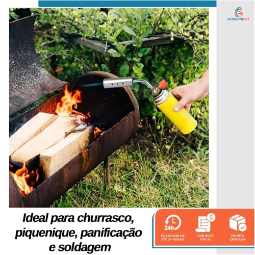 Maçarico Portátil para Solda a Gás Butano Starfer Ajustável para Reparos e Uso Industrial Soldagem e