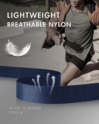 Image of Men's Tactical Belt, Rigger Belt, Utility Nylon Web Waist Work Belt for Men with V-ring Quick-Release Buckle