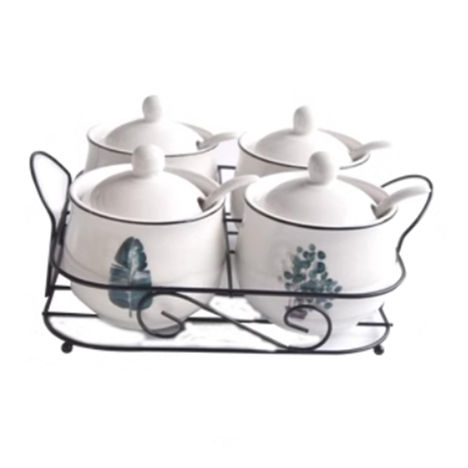Gewürzdosen-Set Für Gewürze, Gewürzdosen-Set Für Die Küche, Salz, Zucker, Haushaltsgewürzbox, Dosen-Set Für Zuhause Und Küche,White-One Size