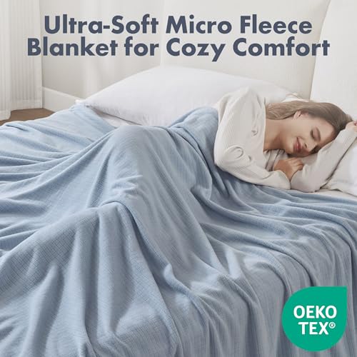 True North by Sleep Philosophy Microfleece Reversible Blanket, King, Blue by True North by Sleep Philosophy - Used condition - Image 2