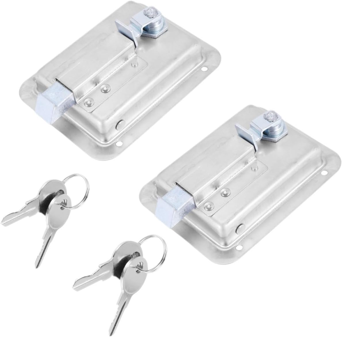 Hardware 2 Pack Stainless Steel Paddle Slam Latch with Lock & Key - Flush Single Point Handle for Door Trailer RV for Jeep