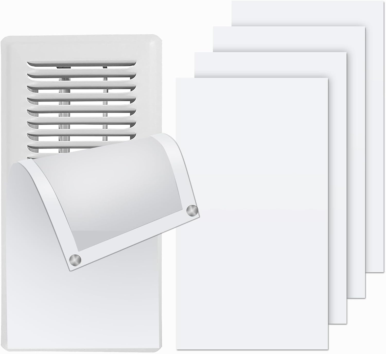 4-Pack Strongest Magnetic Vent Covers, Flexible Seal for Floor, Wall, Ceiling Registers, 5x11 Inch Heat & AC Covers for Width 5-6 inch Length 11-12 inch, White