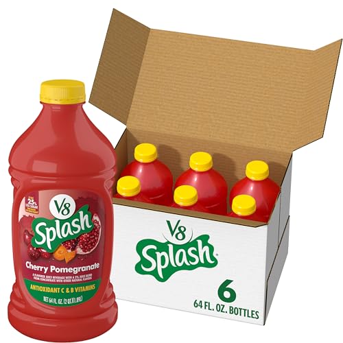 V8 Splash Cherry Pomegranate Flavored Juice Beverage, 64 fl oz Bottle (6 Pack)