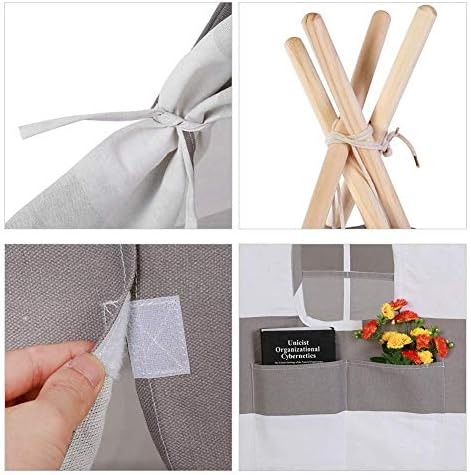 Indian Tent for Kids Indian Teepee, Foldable Children Play Tent Teepee Tent for Kids with Window Cotton Baby Teepee Stripe Indian Tent with Mat for Girl and Boy in Indoor Outdoor, 47.24*47.24*57.09in