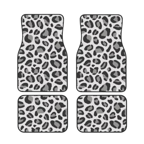 Alfombrillas para coche de leopardo de las nieves juego de 4 piezas antideslizantes