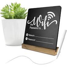 WiFi Password Sign Wooden WiFi Sign Wireless Network Sign Table Chalkboard for Restaurant Supermarket Office Home Bar Coffee 6.1" HX5.9 W Black2