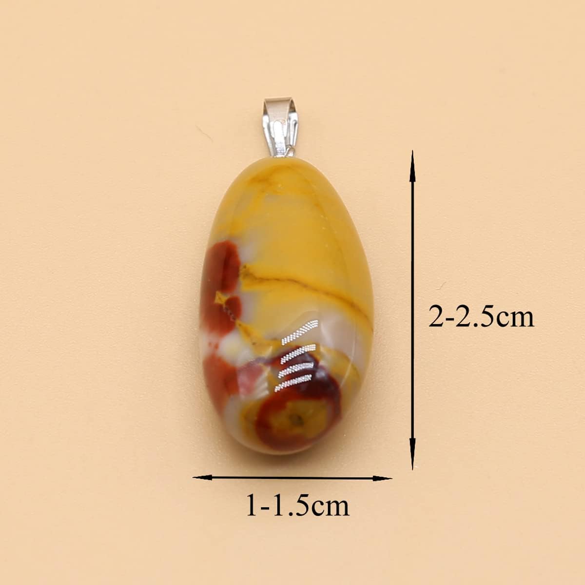 QSLLER 20pcs Natural Crystals Stone Pendant Amethyst Rose Quartz Smooth Polished Gemstone Charms for Jewelry Making DIY Necklace Earrings - Image 2