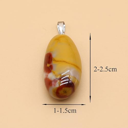 Miniatura 2 de QSLLER 20 piezas Colgantes de Piedras de Cristales Naturales Amatista Cuarzo Rosa Gemas Pulidas Lisas Dijes para Hacer Joyas DIY Collares Aretes