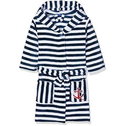 Playshoes Jungen Kinder Fleece-Bademantel Ringel Maritim 340130, 171 - Marine/Weiß, 98-104 Cover