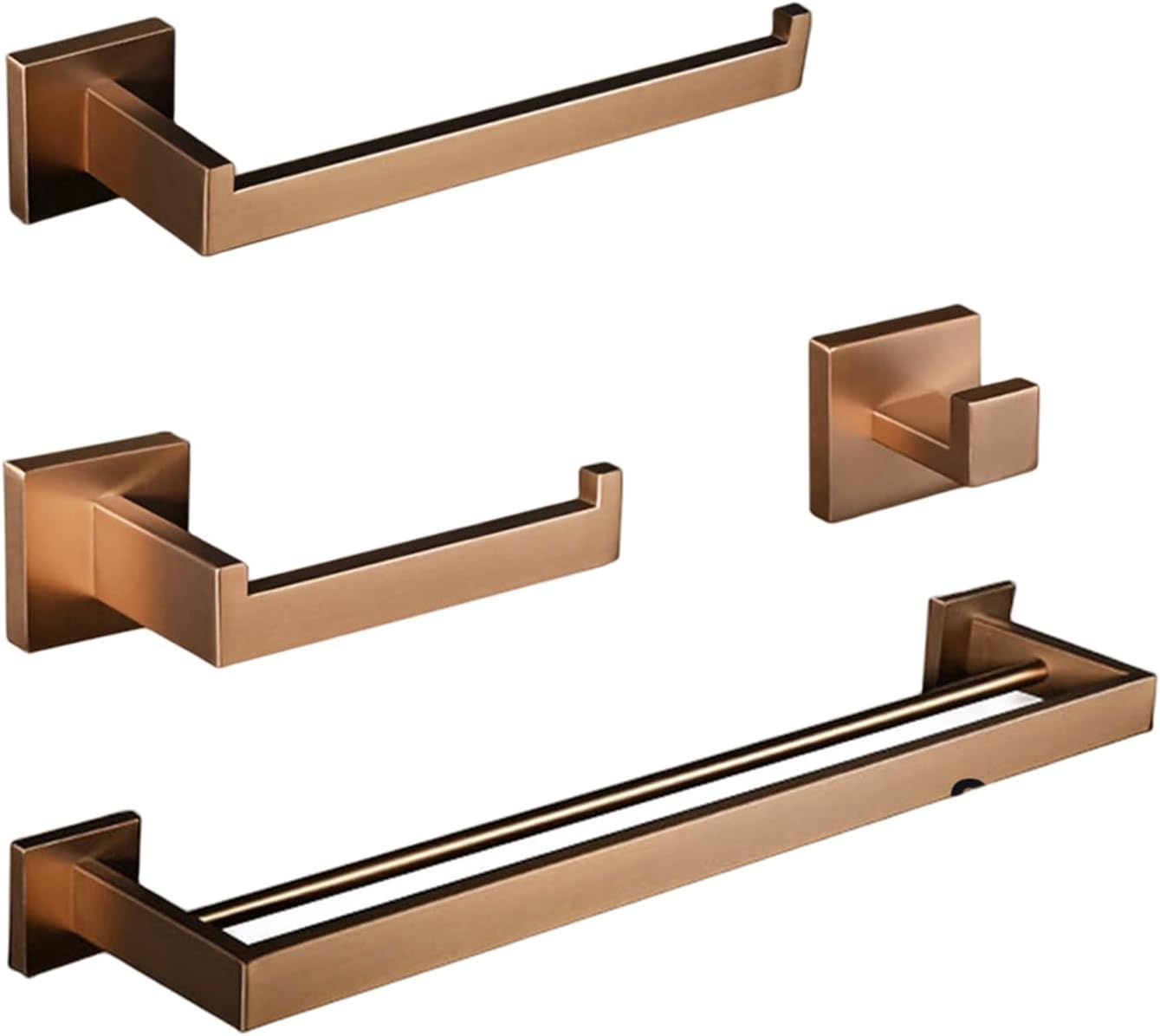 つや消しローズゴールドステンレススチールバスルームハードウェアタオルラックタオルバータオルリングローブフックトイレットペーパーホルダ