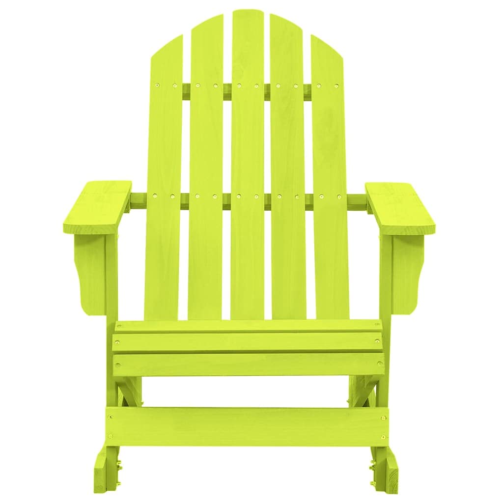Sedia a Dondolo da Esterno in Legno Massello, Design Adirondack con Struttura Robusta, Sedia da Giardino Comfortevole, Poltrona da Giardino, Sedie da Giardino,Verde, 70 x 91.5 x 92 cm