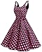 Bbonlinedress Vestidos de 1950 Estampado Vintage Retro Cóctel Rockabilly con Lazo Black...