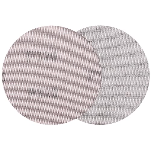 QUARKZMAN Disco De Lijado De Malla De 125mm, 5 Piezas De Lija De 320 Grit Sin Polvo Para Yeso, Piso Y agramasa Con Base De Gancho Y Bucle