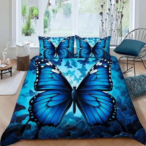Housse de couette papillon microfibre : protégez votre lit double avec style