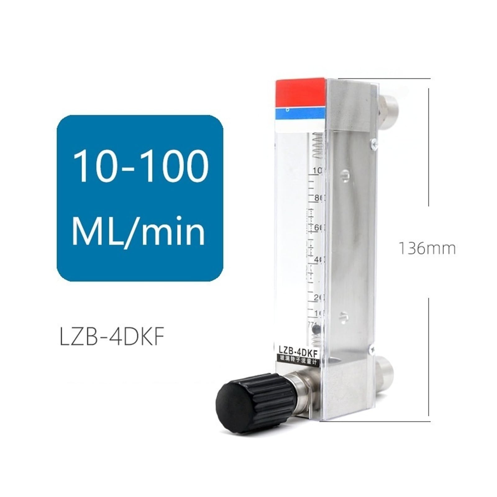 Medidor de caudal con rotor de vidrio LZB-4DKF(LZB-4DKF 10-100ml/min G1/4)