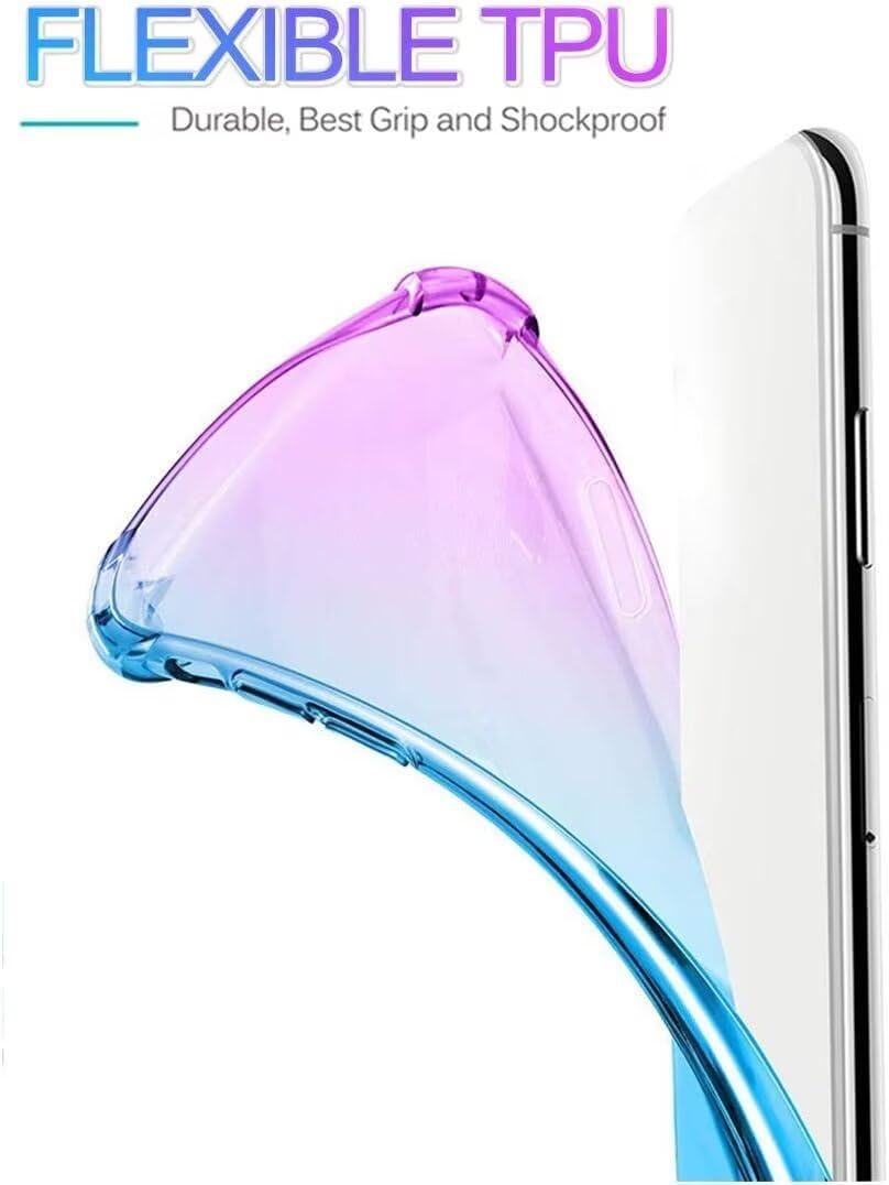 for Redmi Note 13 Pro 5G Case, Poco X6 5G Case, Clear Cute Gradient Phone Case Slim Anti Scratch Flexible TPU Cover Shockproof Protective Case for Xiaomi Redmi Note 13 Pro 5G Purple/Blue - Image 5