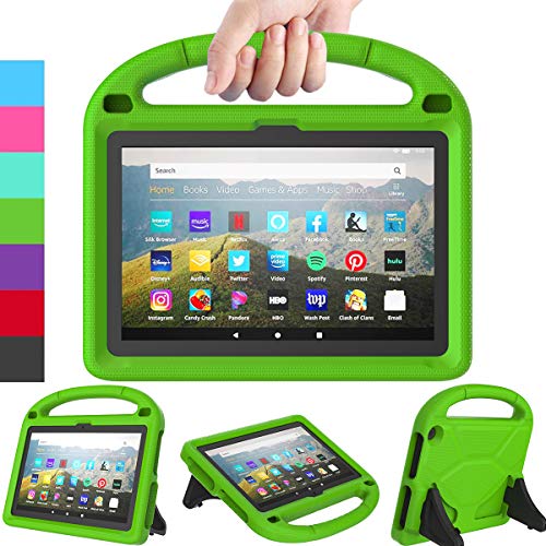 LEDNICEKER Kids Case for All-New Fire HD 8 & Plus 2022 - Lightweight Shockproof Handle with Stand Kid-Proof Case for Amazon Fire HD 8 inch Tablets (Latest 10th Generation 2022 Release)-Green
