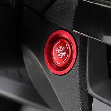 ruihe Red Engine Start Stop Cover Trim Fit for Chevy Suburban Tahoe Chevrolet Blazer Colorado GMC Canyon