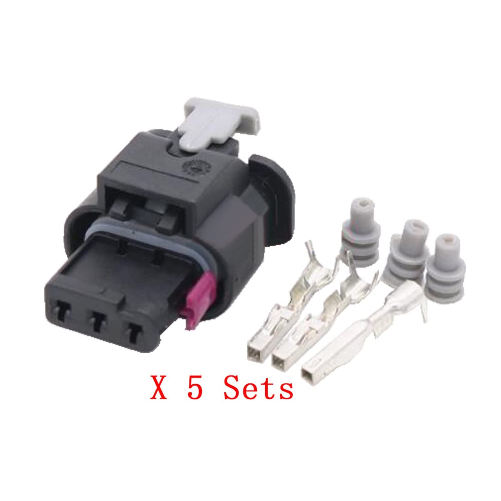 Artemisia 5 Sets Conectores automotrices a Prueba de Agua de 3 Pines Dj7032-1.2-21 Conector de Cable automático con terminales