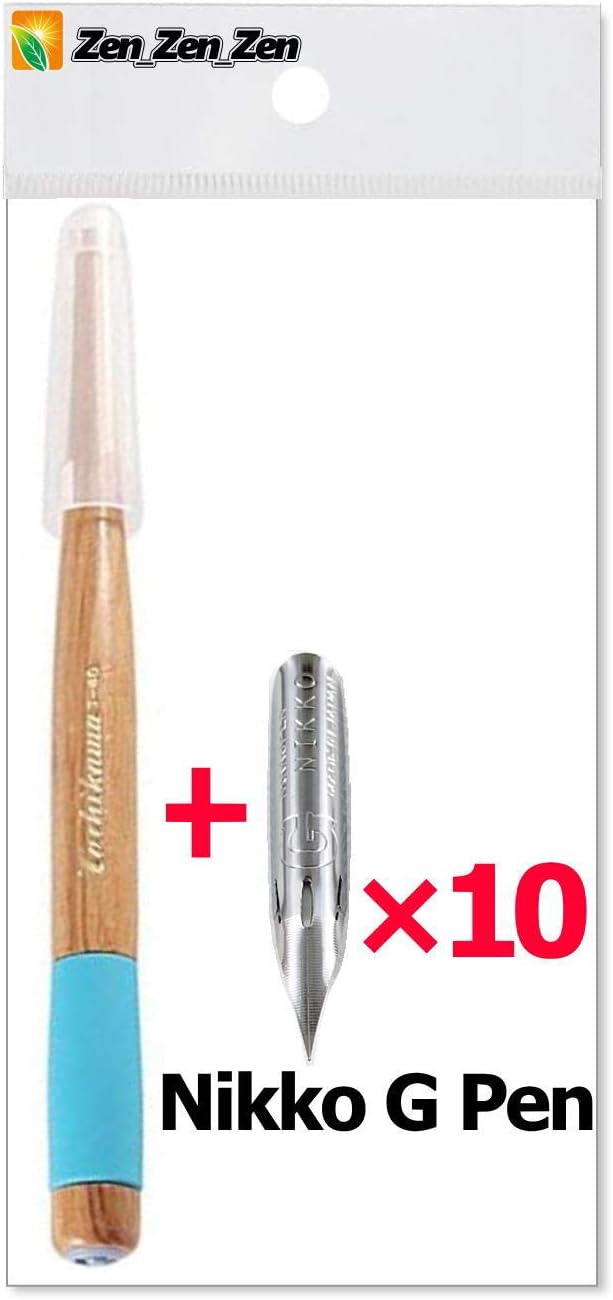 Pen Nib Holder(T-40) + Nikko G Pen Nib Pack of 10(NG-10),and Anti Rust Paper included