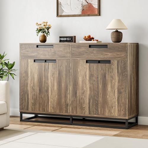 Amazon.com - IDEALHOUSE Sideboard Buffet Cabinet, 55 Inch Large Modern ...