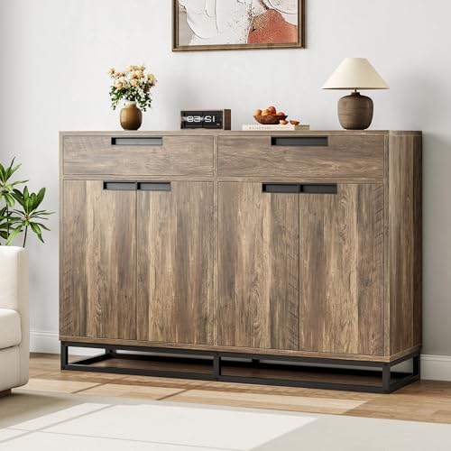 IDEALHOUSE Sideboard Buffet Cabinet, 55 Inch Large Modern Kitchen Accent