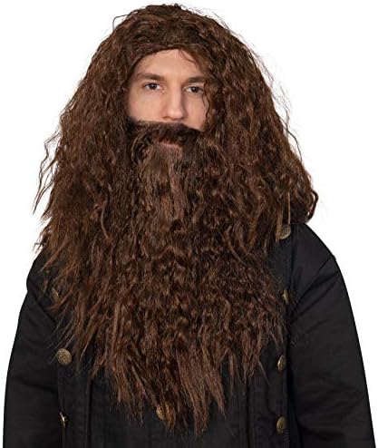 Skeleteen Brown Wig and Beard - Brown Wavy Biblical Costume Accessories Hair Wig and Beard Set for Adults and Kids