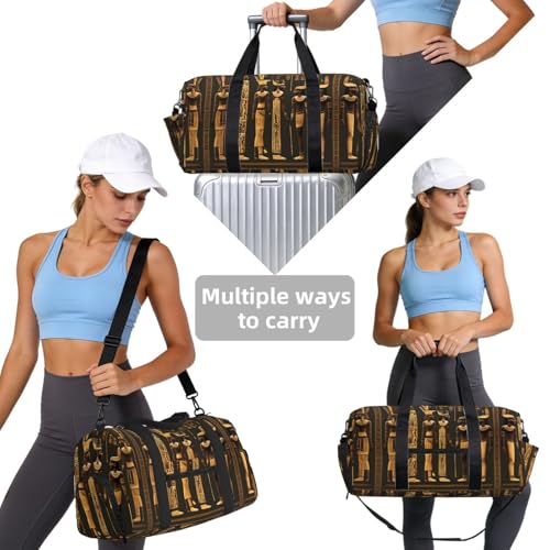 Bolsa cruzada de mano con estampado egipcio de alta definición visual 4
