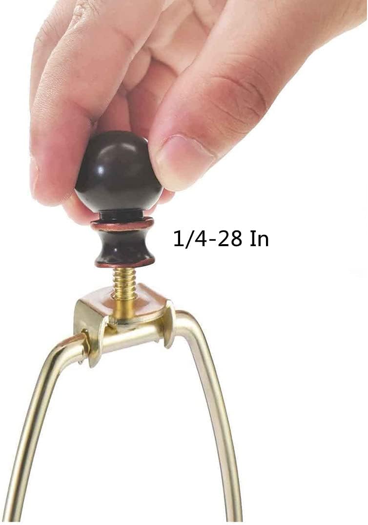 Oil Rubbed Bronze 2PCS Ball Finials for Table & Floor Lamps - 1.5 In High, 1/4-28 In Base - Lamp Topper Knob