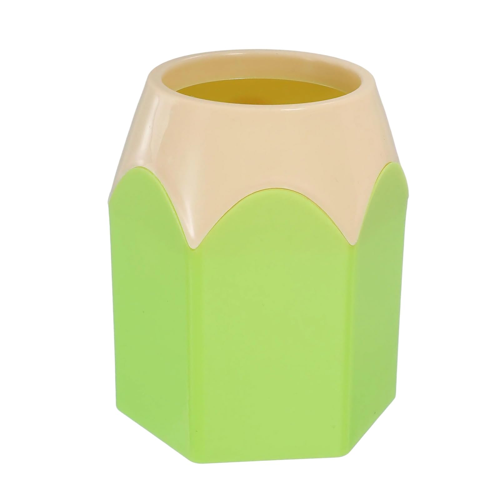 sourcing map Pencil Shaped Pen Holders, Crayon Storage Organizer for Desk Cute Cup Makeup Brush Container Pencil Pot for Home Office Decoration(Green)