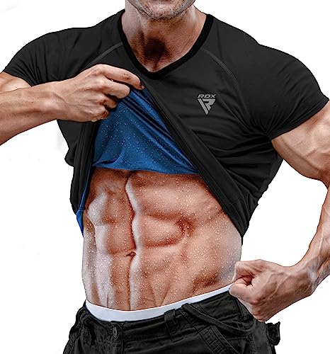 RDX Men\'s Sauna Shirt Heat Trapping Sweat Suit Waist Traine