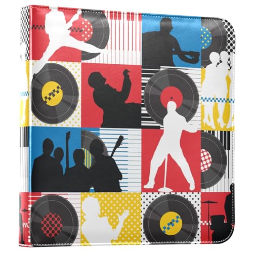 susiyo Photo Albums Self Adhesive DIY Scrapbook Album Rock Roll Star Retro Record Music Hardcover PU Leather Photo Book 40 Pages Scrap Book Album Memory Book for Family Wedding Travel School
