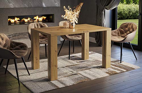 Endo-Moebel Esstisch Nisa 80cm erweiterbar 215cm Küchentisch Esszimmertisch ausziehbar (Artisan Eiche) Cover