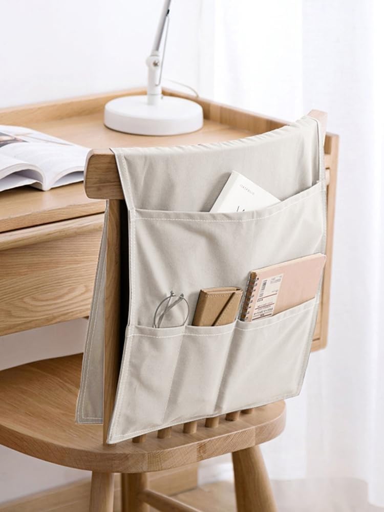 Filcowa torba do przechowywania przy łóżku z kiesz Fotel Caddy z 5 kieszeniami na czasopisma, telefon, uchwyt na pilota, antypoślizgowe pokrowce, organizer, kieszenie na łóżko(Light Grey)
