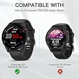 Tuocal 6 Pack for Garmin Forerunner 255/255 Music 46mm Screen Protector, 2.5D Ultra Thin Tempered Glass with 6 Pack Silicone Anti Dust Plugs Anti Scratch Bubble Free - Image 2