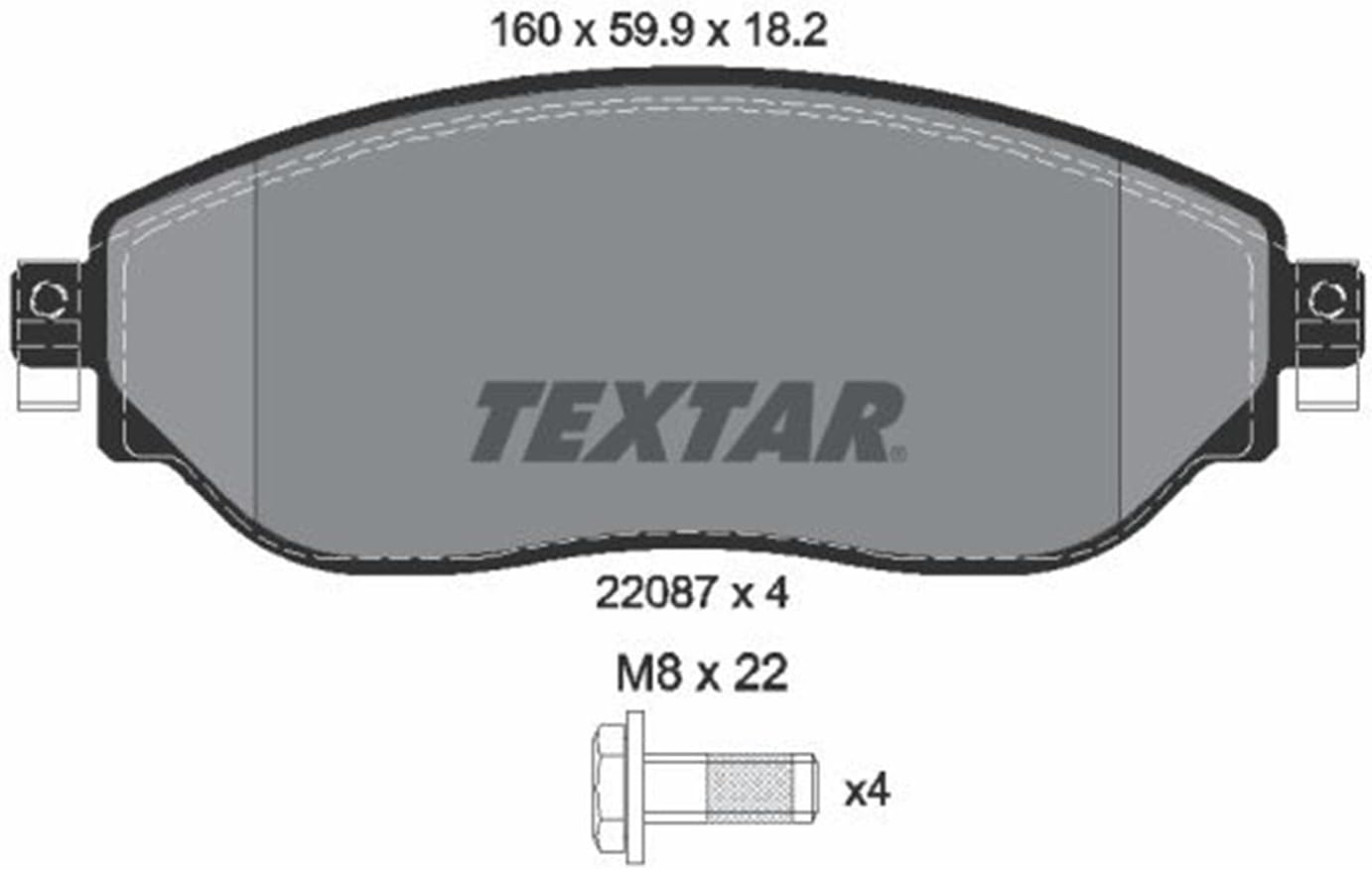 TEXTAR Brake Pad Set, Disc Brake 2208701