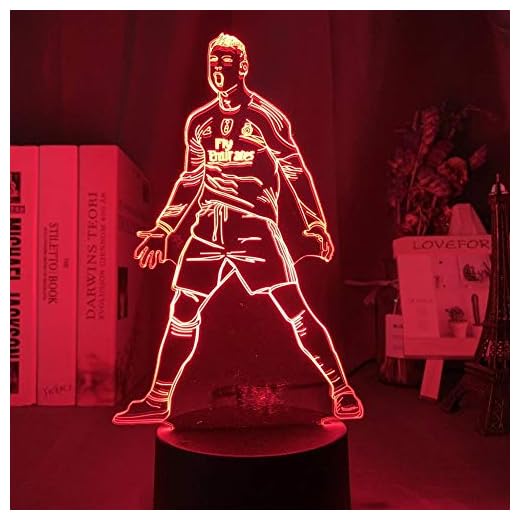 3D-nattlampa för barn, Cristiano& Ronaldo figur LED för heminredning beröringssensor färgbyte nattlampa present till barn bordslampa