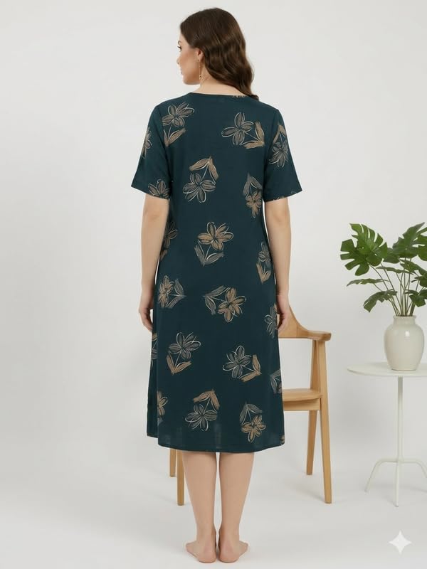 Image of CLOUD SOFT Stylish Women's Short Nighty | Premium Rayon Fabric | Soft Comfortable Everyday Night Dress - CS5002