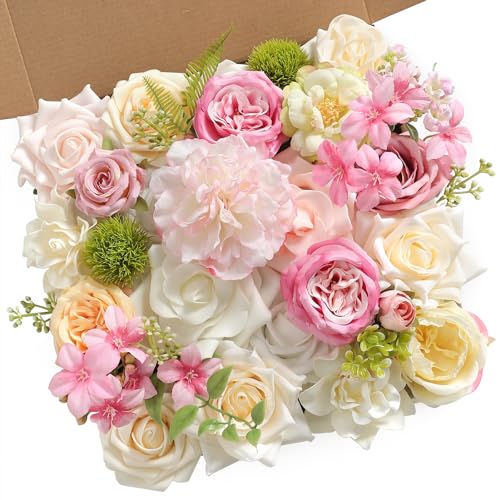 Serra Flora Artificial Flowers Combo Box Set for DIY Wedding Bouquets Centerpieces Arrangements Bridal Shower Party Home Decorations