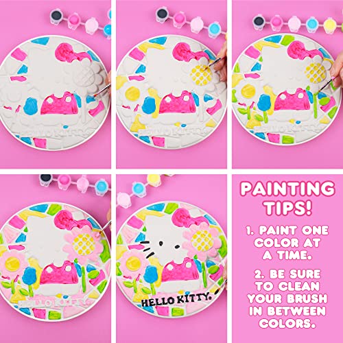 Image of Sanrio Hello Kitty Paint Your Own Stepping Stone, Includes 7 inch 6 Paints & 1 Paintbrush, Cute Gifts for Kids Teens Girls Adults