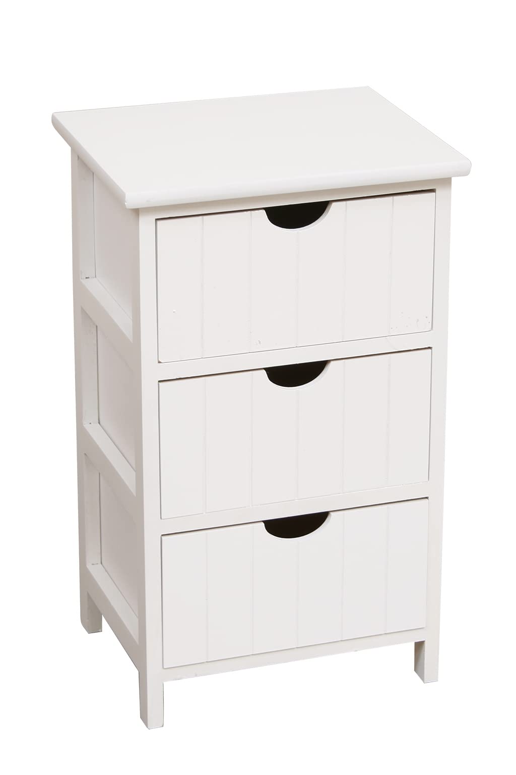 Cassettiera 3 Cassetti Moderna 60x38x71 cm in Legno Bianca e color Legno
