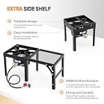 ROVSUN Portable Propane Gas Stove with Foldable Side Rack, Single Burner Camp Stove Cooker for Outdoor Backyard Cooking, Camping, Tailgating, Canning, Turkey Frying & Seafood Boiling, Patent Pending - Image 5