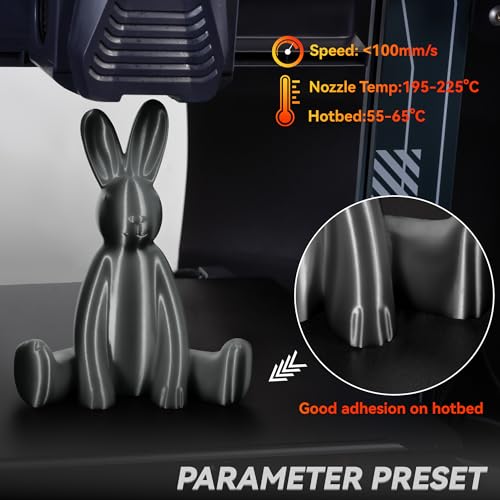 Image of PLA Filament 1.75mm, TINMORRY 3D Printer Filament, 1kg (2.2lbs), Compatible with Bambu FDM 3D Printer, Silk Iron Black